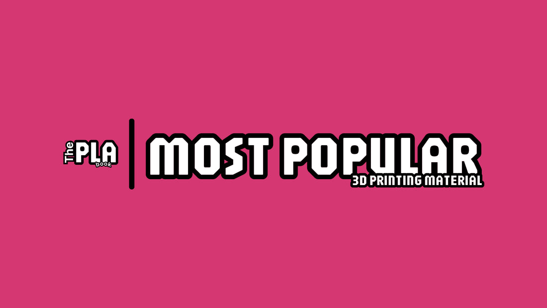 The PLAbook presents - Most Popular 3D Printing Material banner.