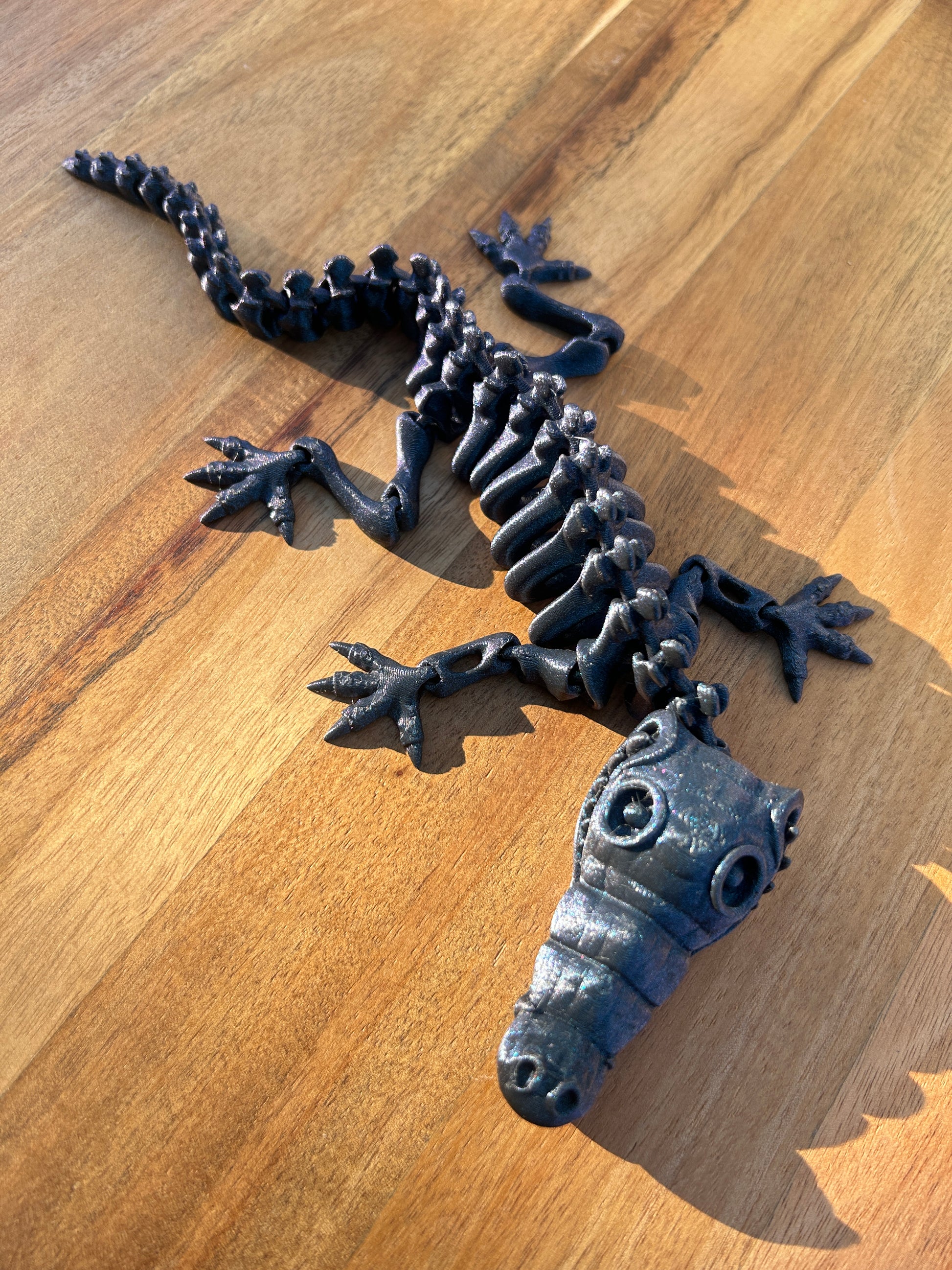 3D printed skeleton crocodile.