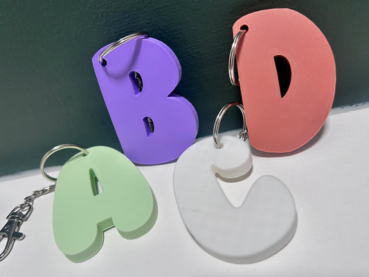 Chunky Alphabet Letter Keychain STL Files (A–Z)